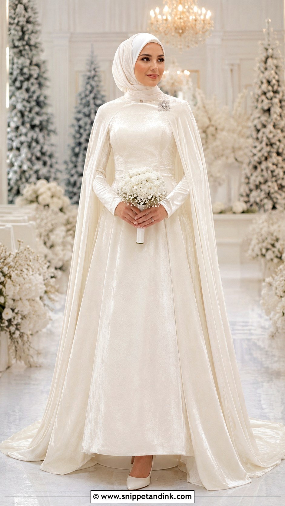 Velvet Winter Wedding Dress with Hijab - Snippet and Ink - 20 Wedding Dress with Hijab Ideas