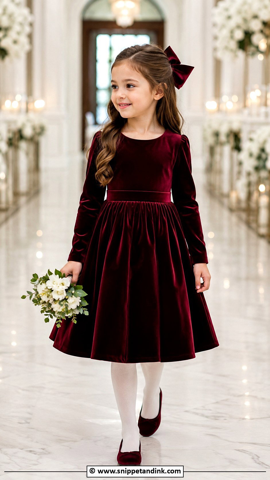 Velvet Winter Wedding Dress - Snippet and Ink - 30 Kids Designer Dresses for Wedding
