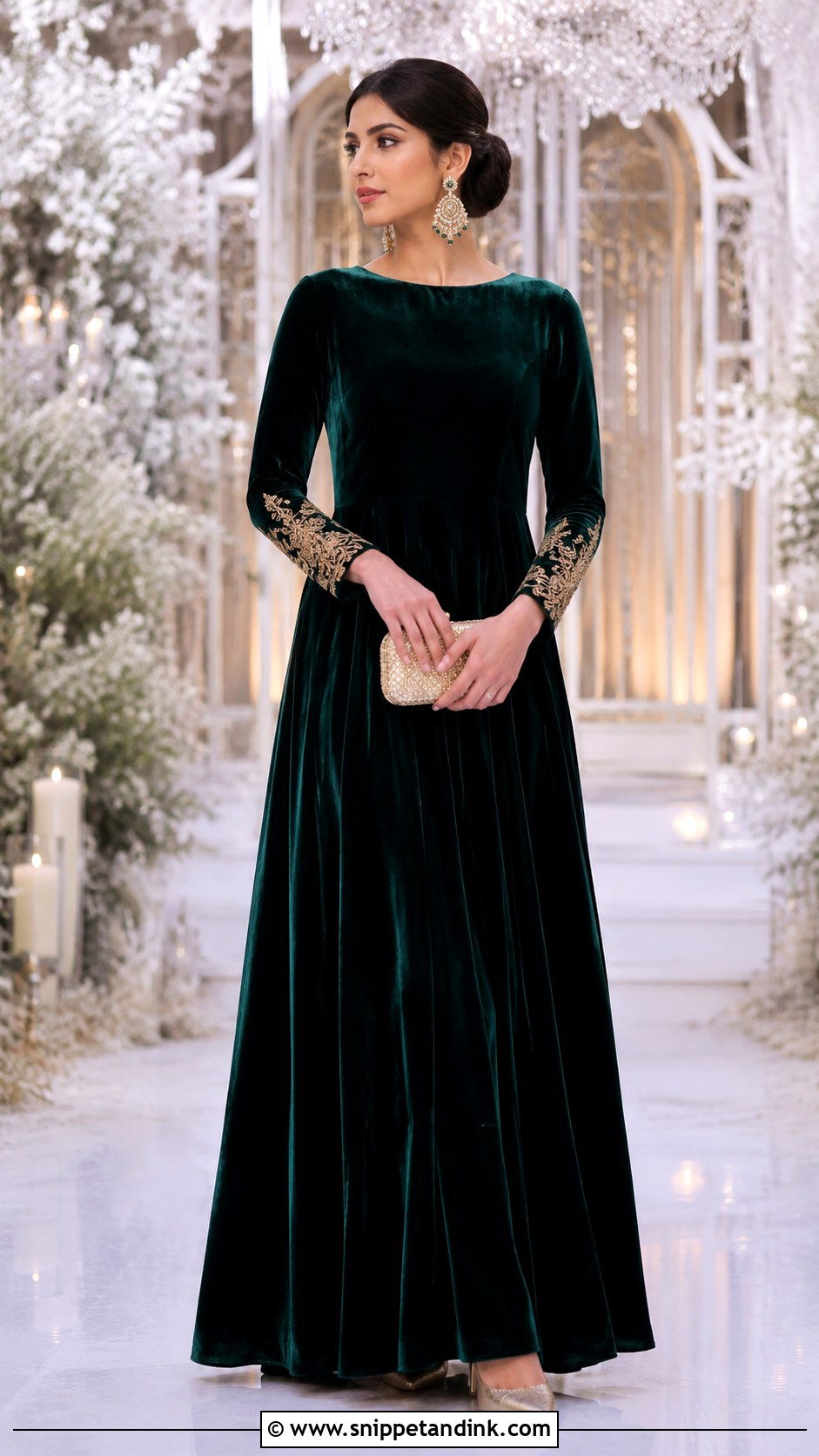 Velvet Winter Wedding Frock - Snippet and Ink - 20 Frock Design for Wedding Ideas