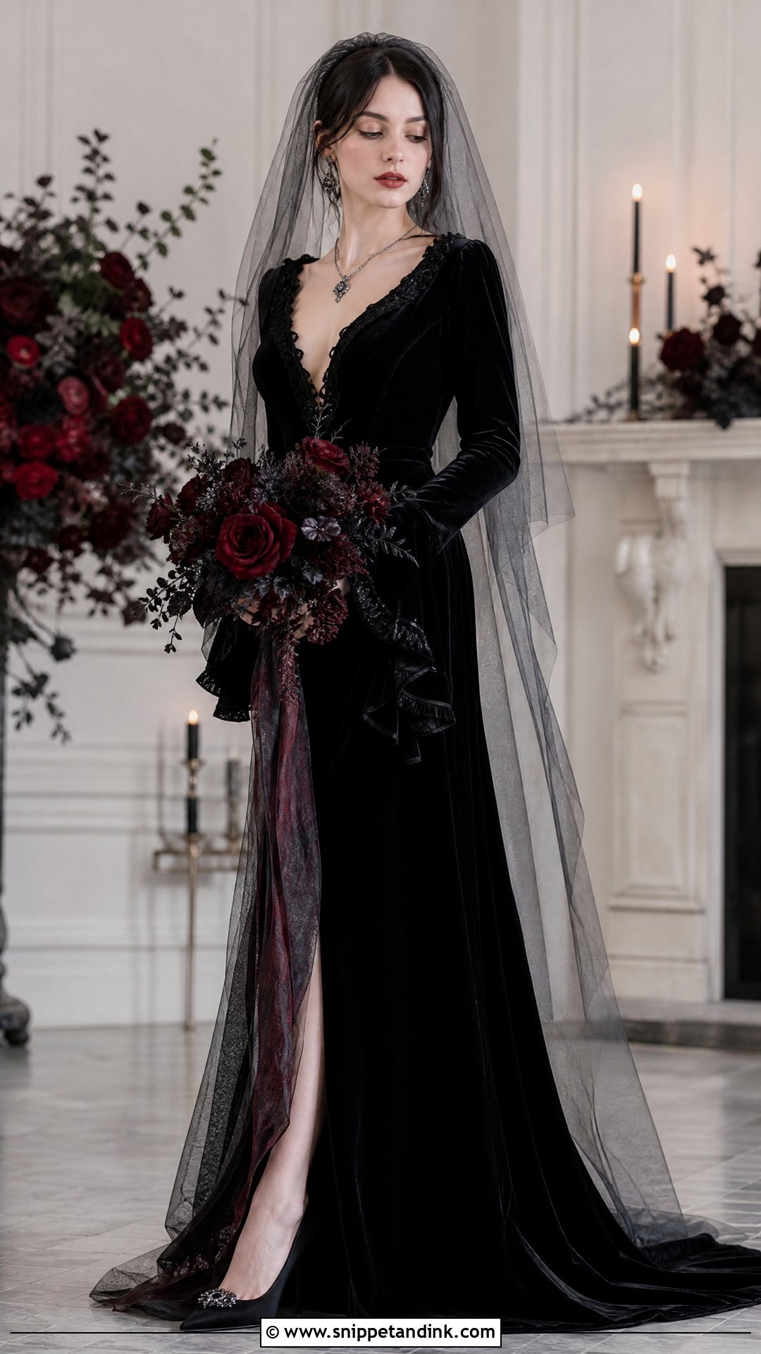 Velvet Witch Wedding Dress - Snippet and Ink - 25 Witch Wedding Dress Ideas
