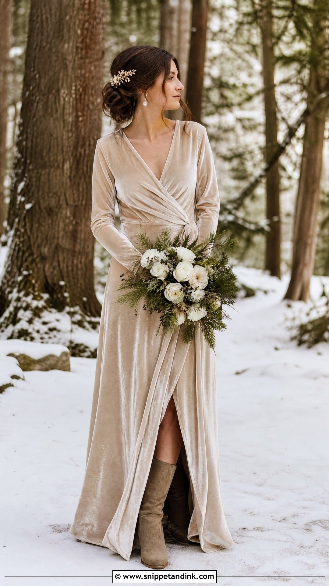 Velvet Woodland Wedding Dress - Snippet and Ink - 25 Woodland Wedding Dress Ideas