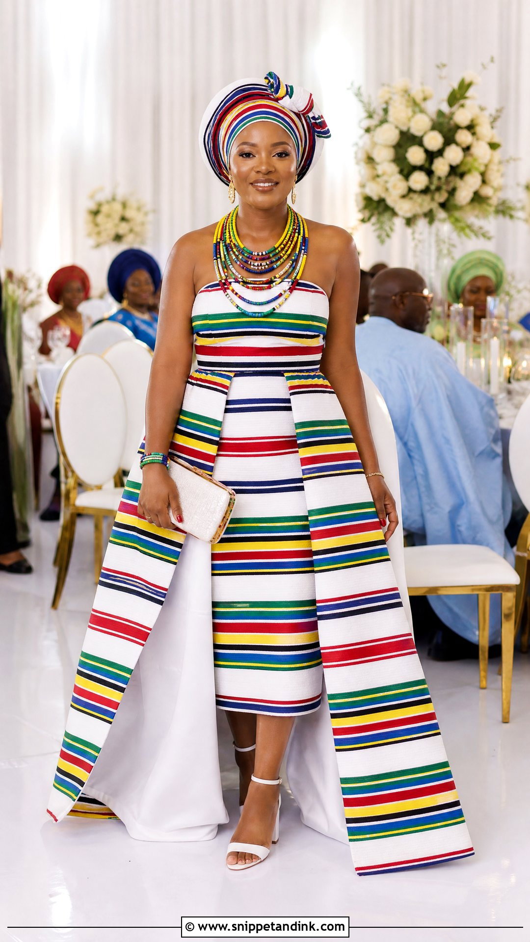 Venda Reception Dress With Detachable Overskirt - Snippet and Ink - 20 Venda Traditional Attire Wedding Dresses