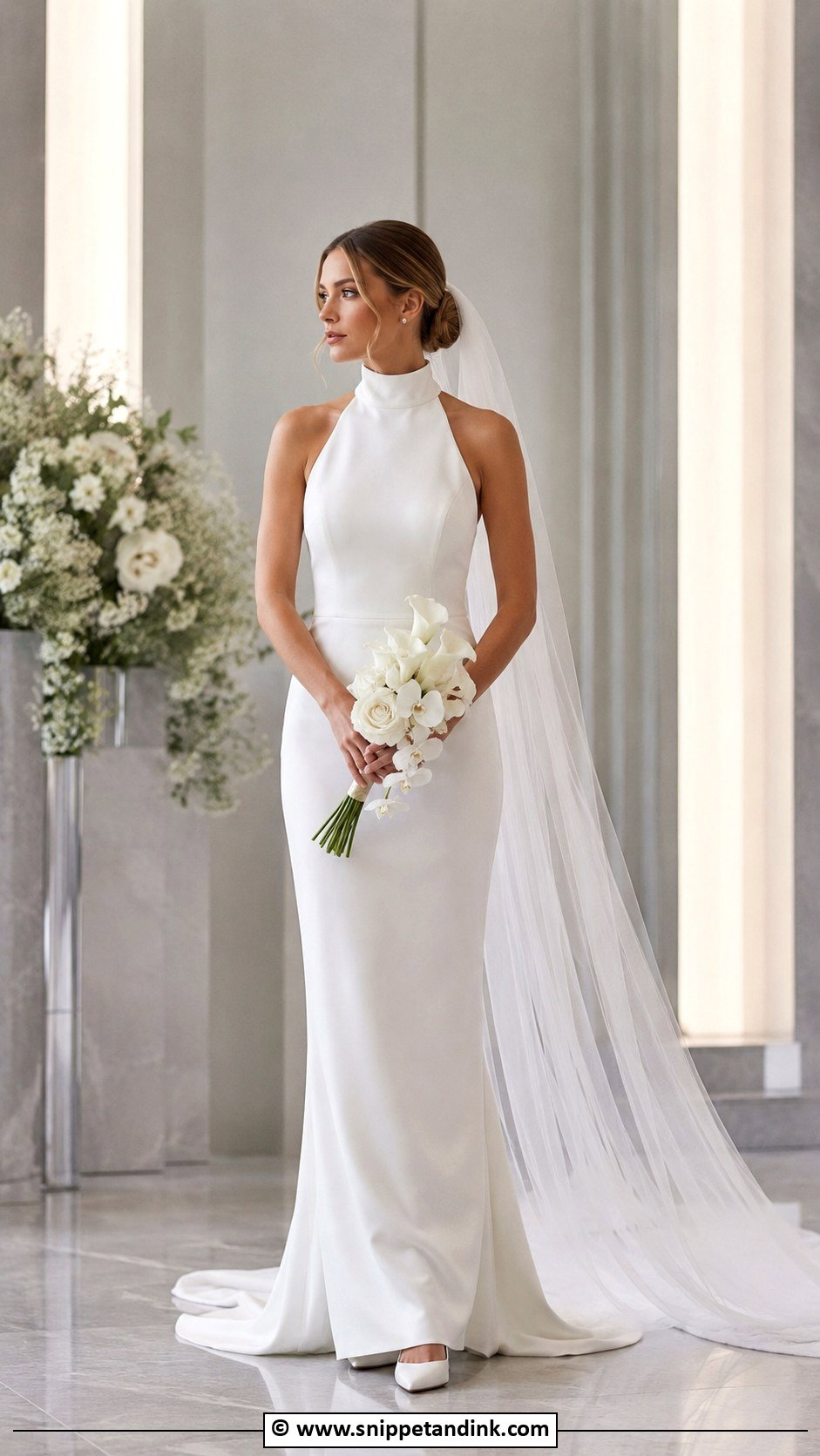 Vera Wang High Neck Wedding Dress - Snippet and Ink - 35 Vera Wang Wedding Dress Ideas