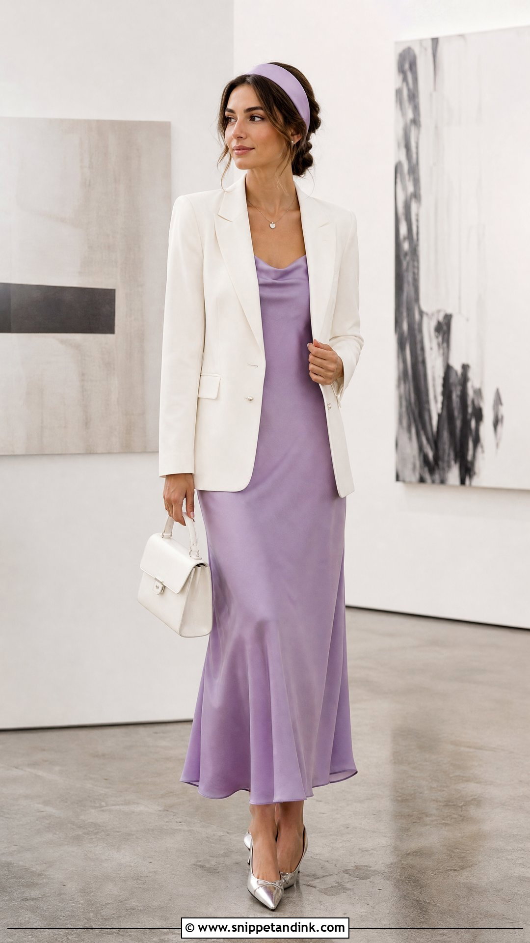 Vera Wang Princess Lavender Slip Dress And Blazer Outfit - Snippet and Ink - 20 Vera Wang Princess Ideas