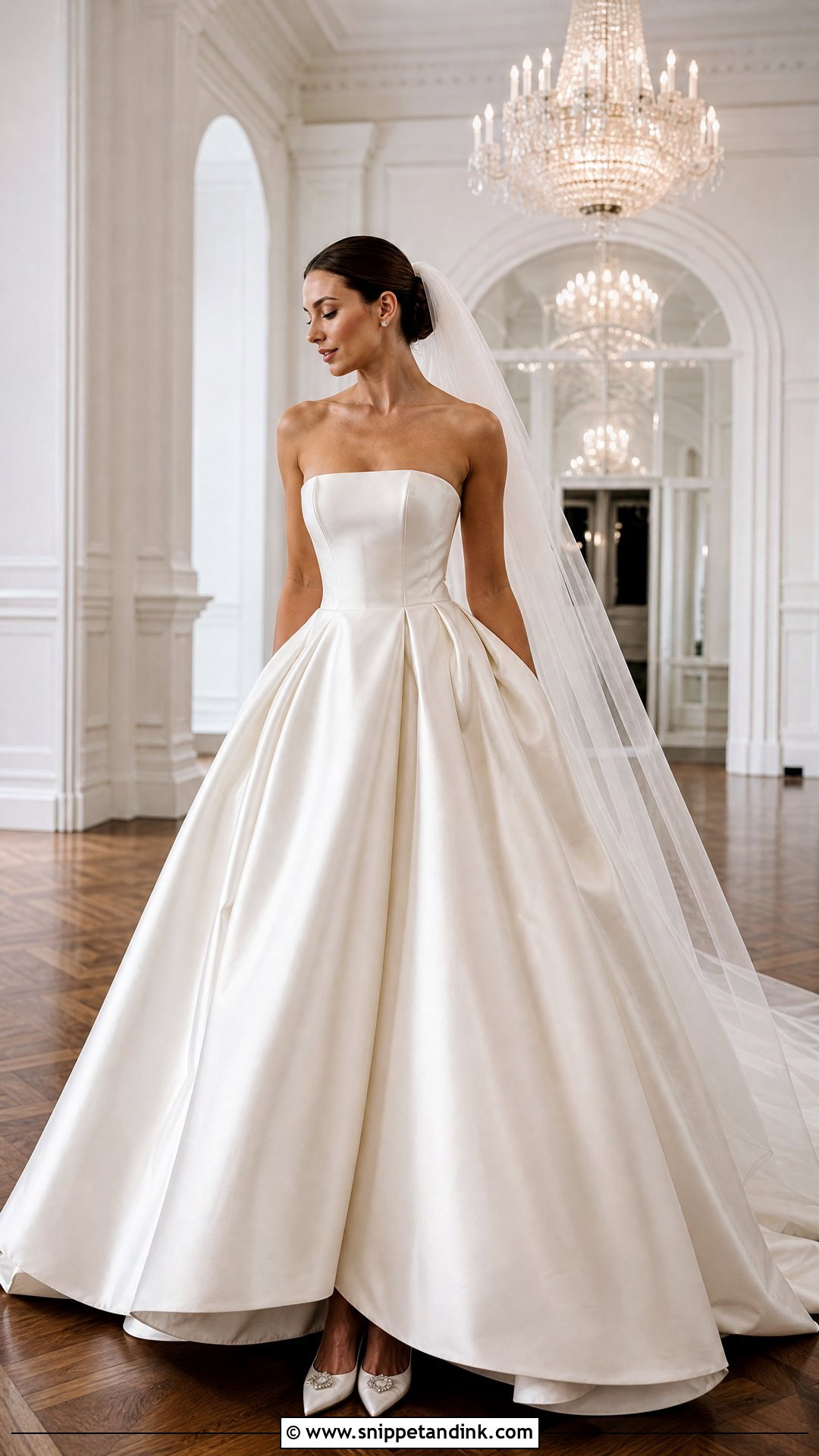 Vera Wang Strapless Satin Ball Gown - Snippet and Ink - 20 Vera Wang Wedding Dresses