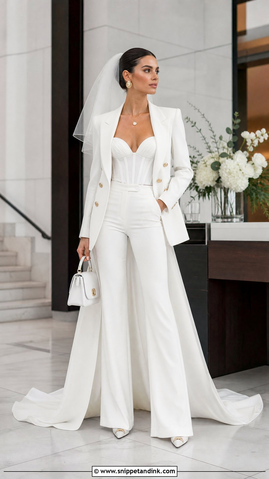 Versace Bridal Suit With Train - Snippet and Ink - 20 Versace Wedding Dress Ideas