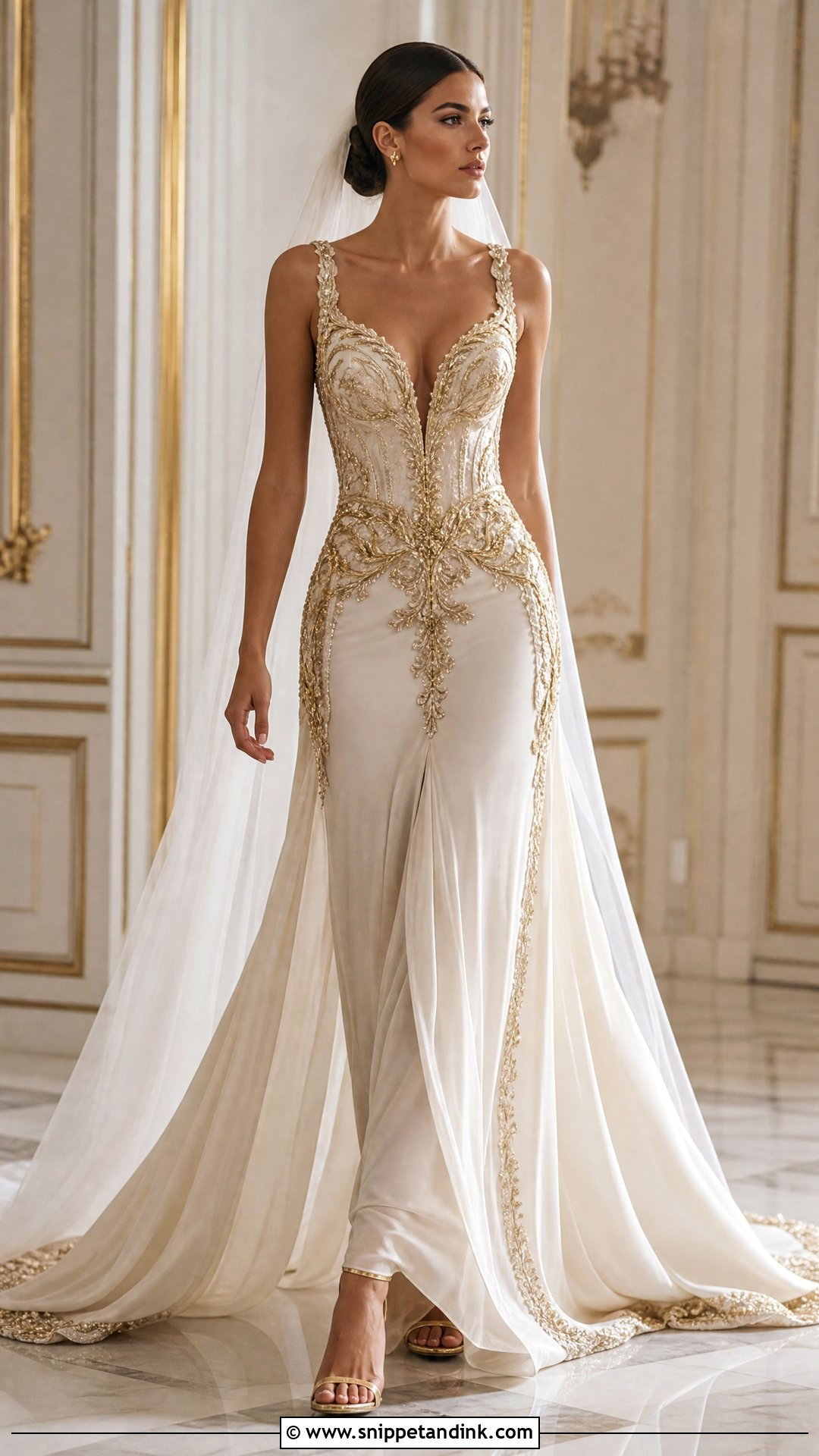 Versace Gold Embellished Wedding Dress - Snippet and Ink - 20 Versace Wedding Dress Ideas