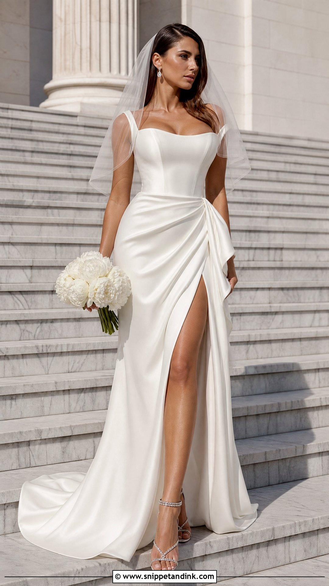 Versace High Slit Wedding Dress - Snippet and Ink - 20 Versace Wedding Dress Ideas