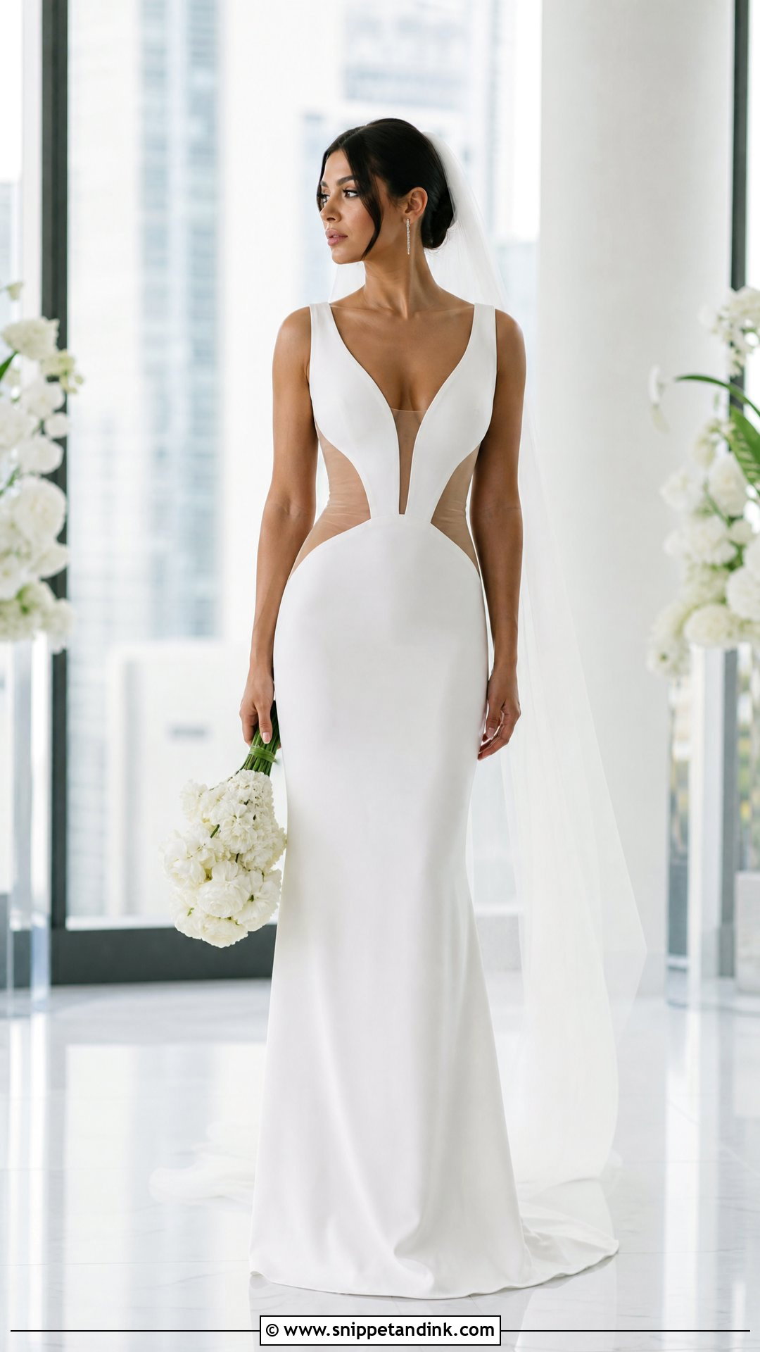 Versace Sheer Panel Wedding Gown - Snippet and Ink - 20 Versace Wedding Dress Ideas