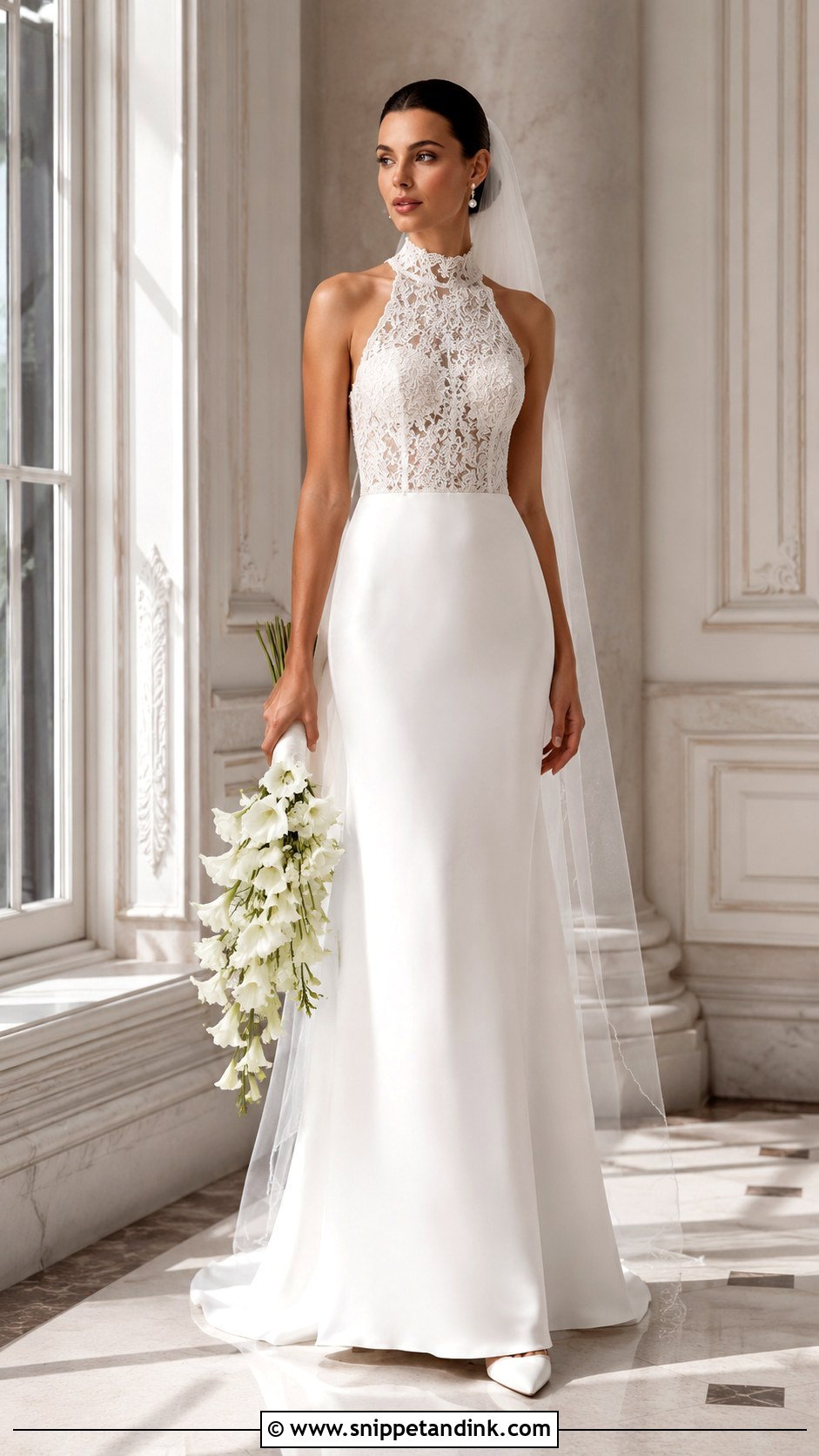 Vesna High Neck Wedding Dress - Snippet and Ink - 20 Vesna Wedding Dress Ideas