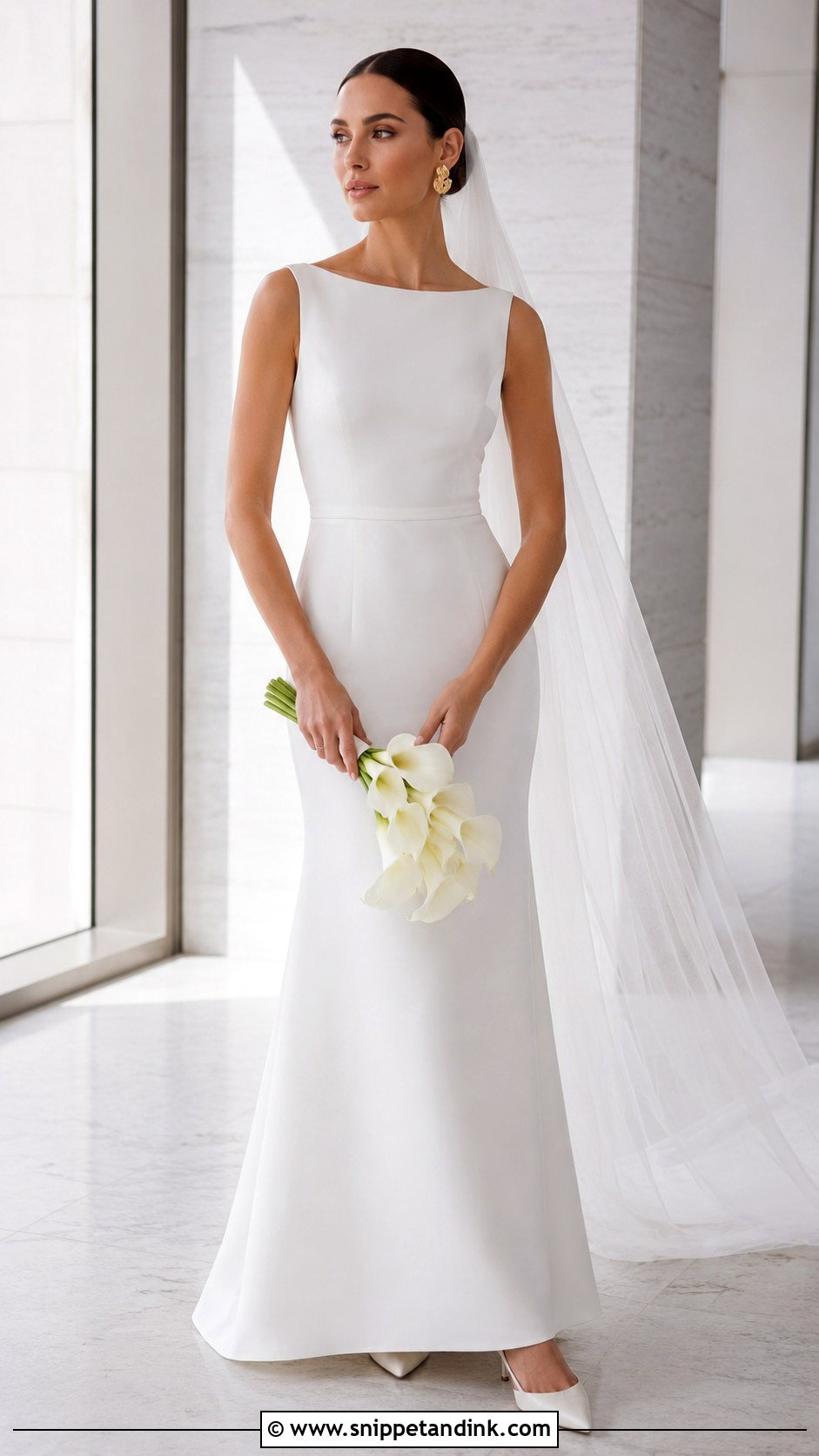 Vesna Minimalist Crepe Wedding Dress - Snippet and Ink - 20 Vesna Wedding Dress Ideas