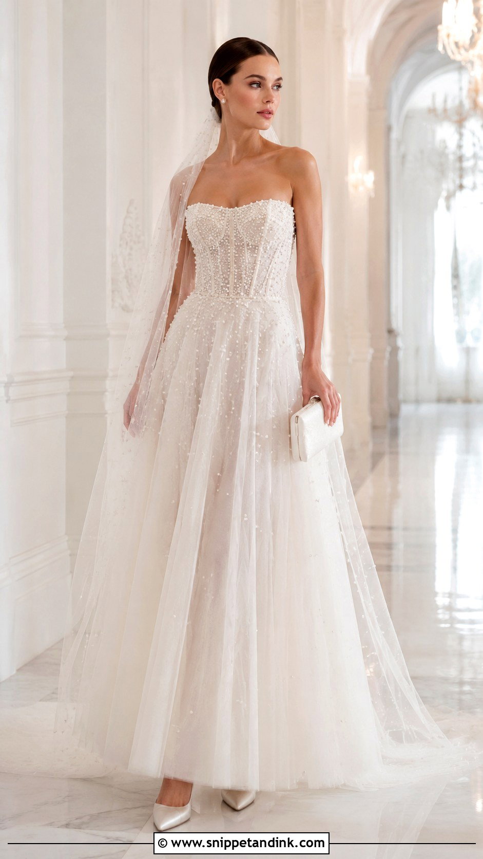 Vesna Pearl Embellished Wedding Dress - Snippet and Ink - 20 Vesna Wedding Dress Ideas