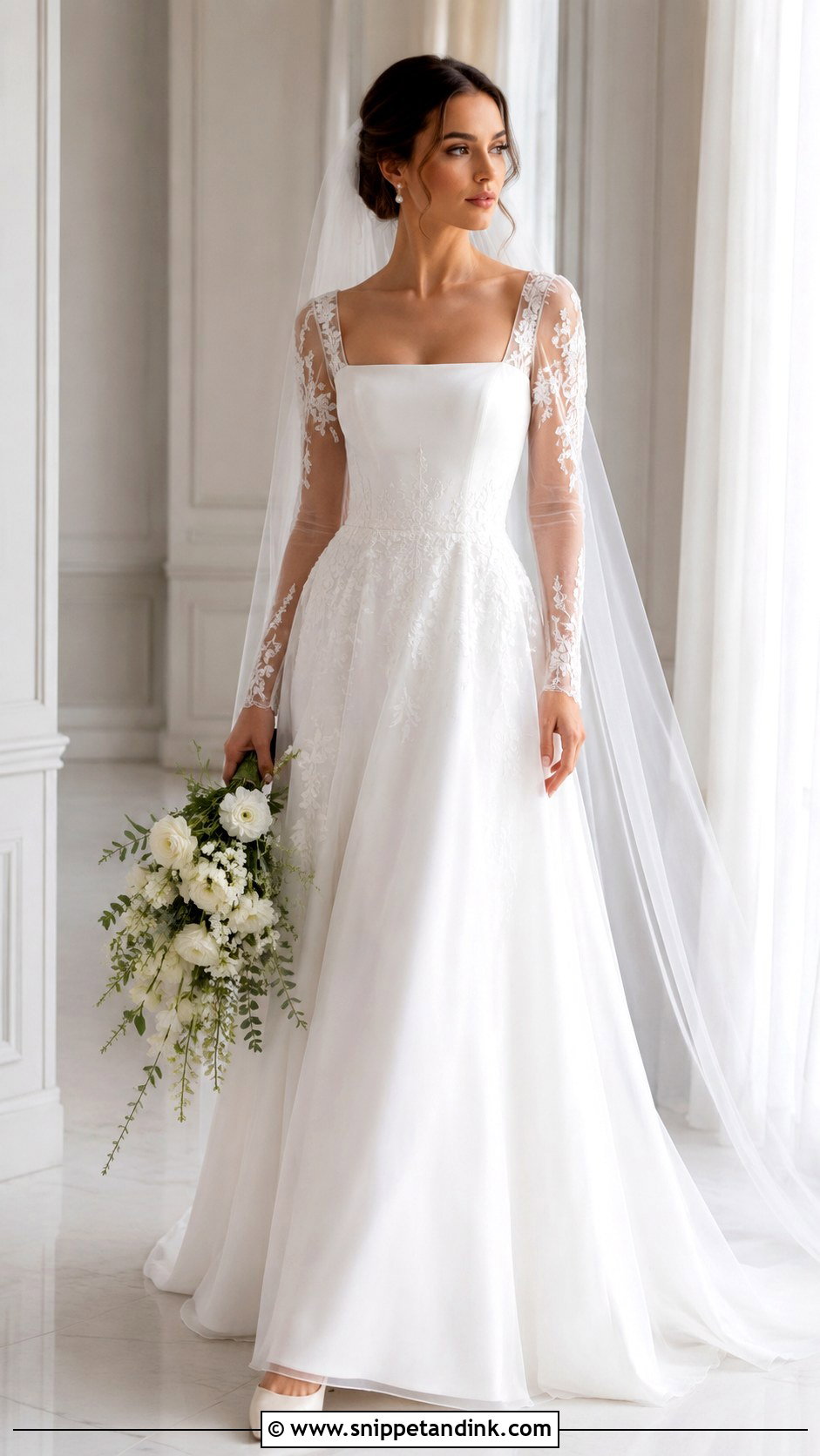 Vesna Sheer Sleeve Wedding Dress - Snippet and Ink - 20 Vesna Wedding Dress Ideas
