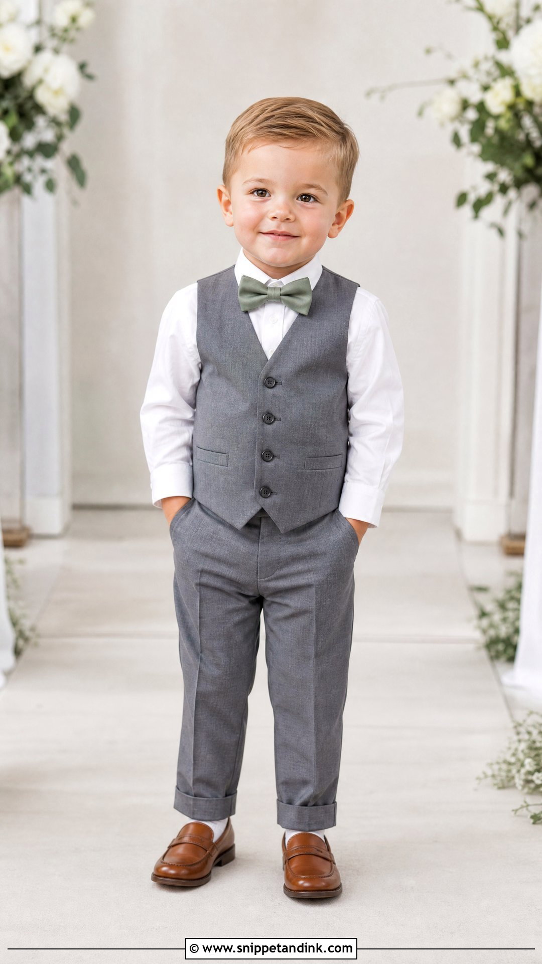 Vest And Bow Tie Toddler Ring Bearer Outfit - Snippet and Ink - 20 Toddler Ring Bearer Outfit Ideas