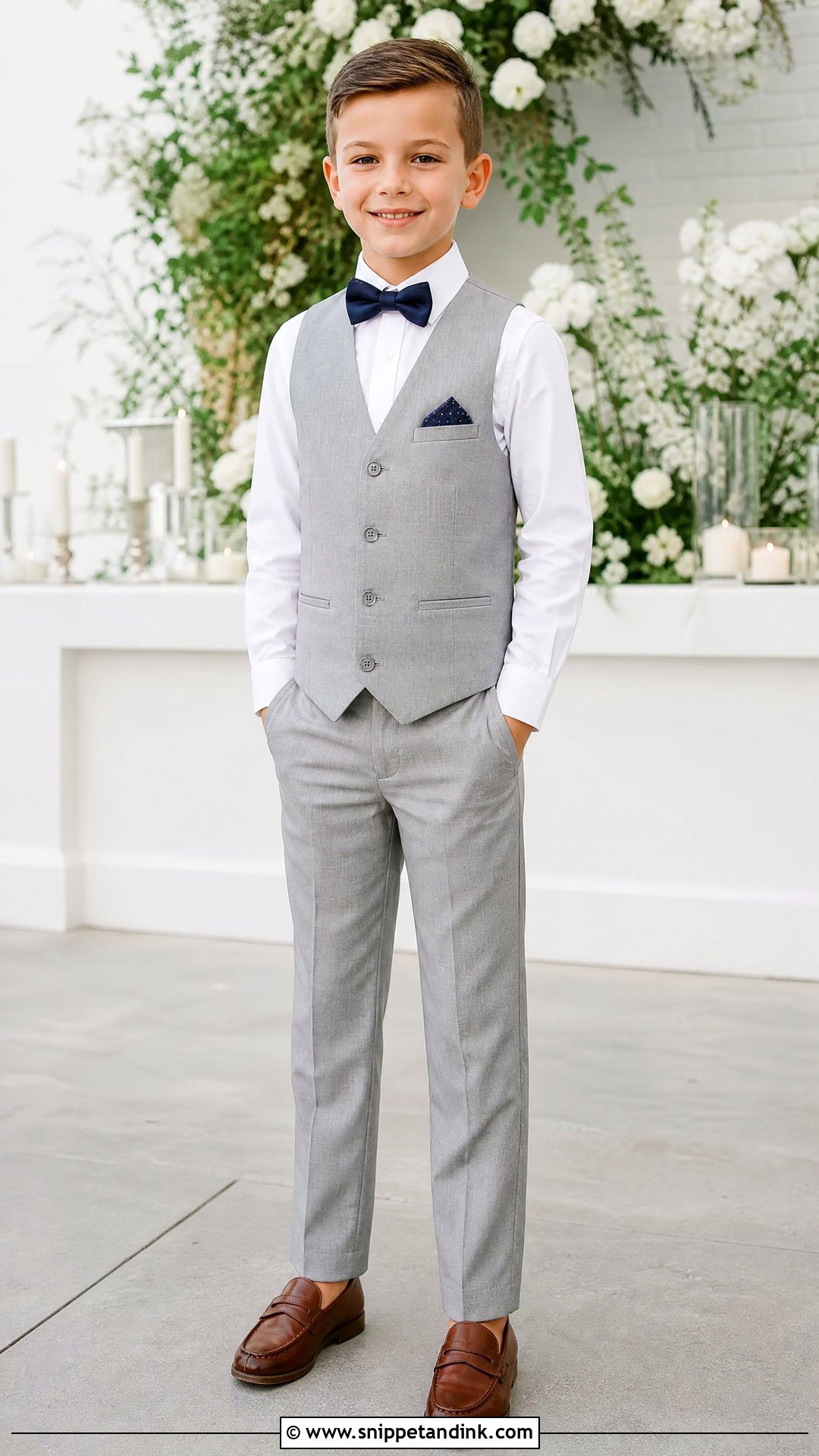 Vest And Bow Tie Wedding Outfit - Snippet and Ink - 25 Boys Outfits for Wedding