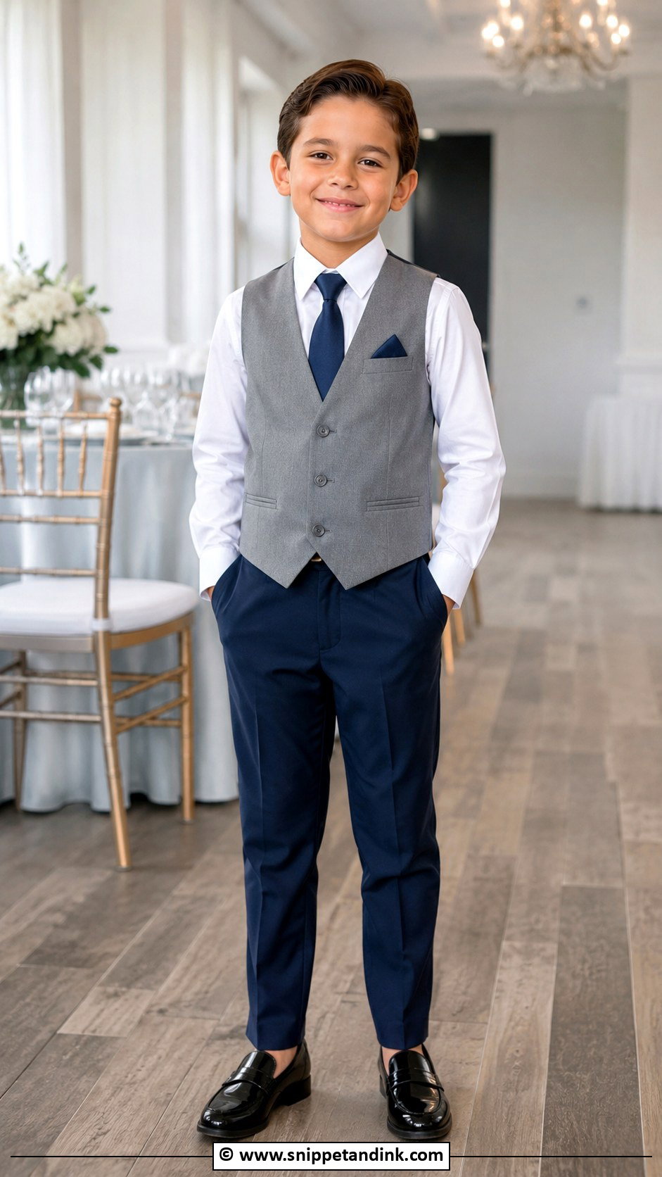 Vest And Dress Pants Boys Wedding Outfit - Snippet and Ink - 30 Boys Wedding Outfit Ideas