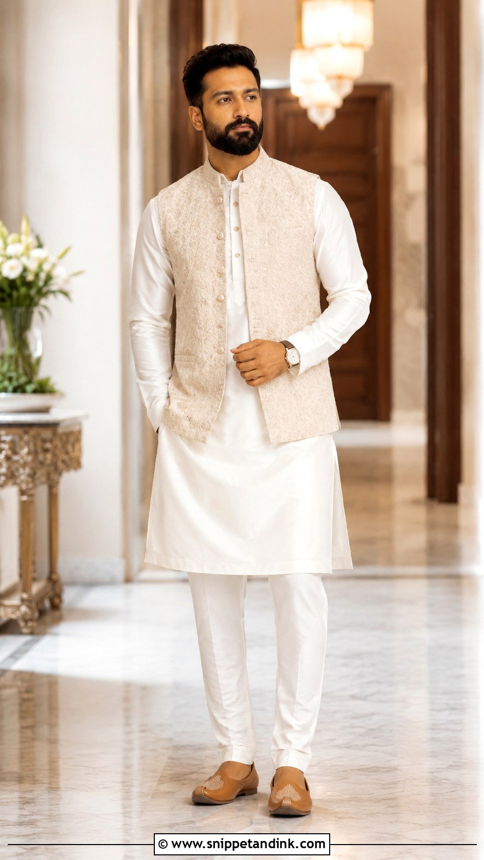 Vicky Kaushal Cream Kurta Pajama Outfit - Snippet and Ink - 25 Vicky Kaushal Wedding Outfit Ideas