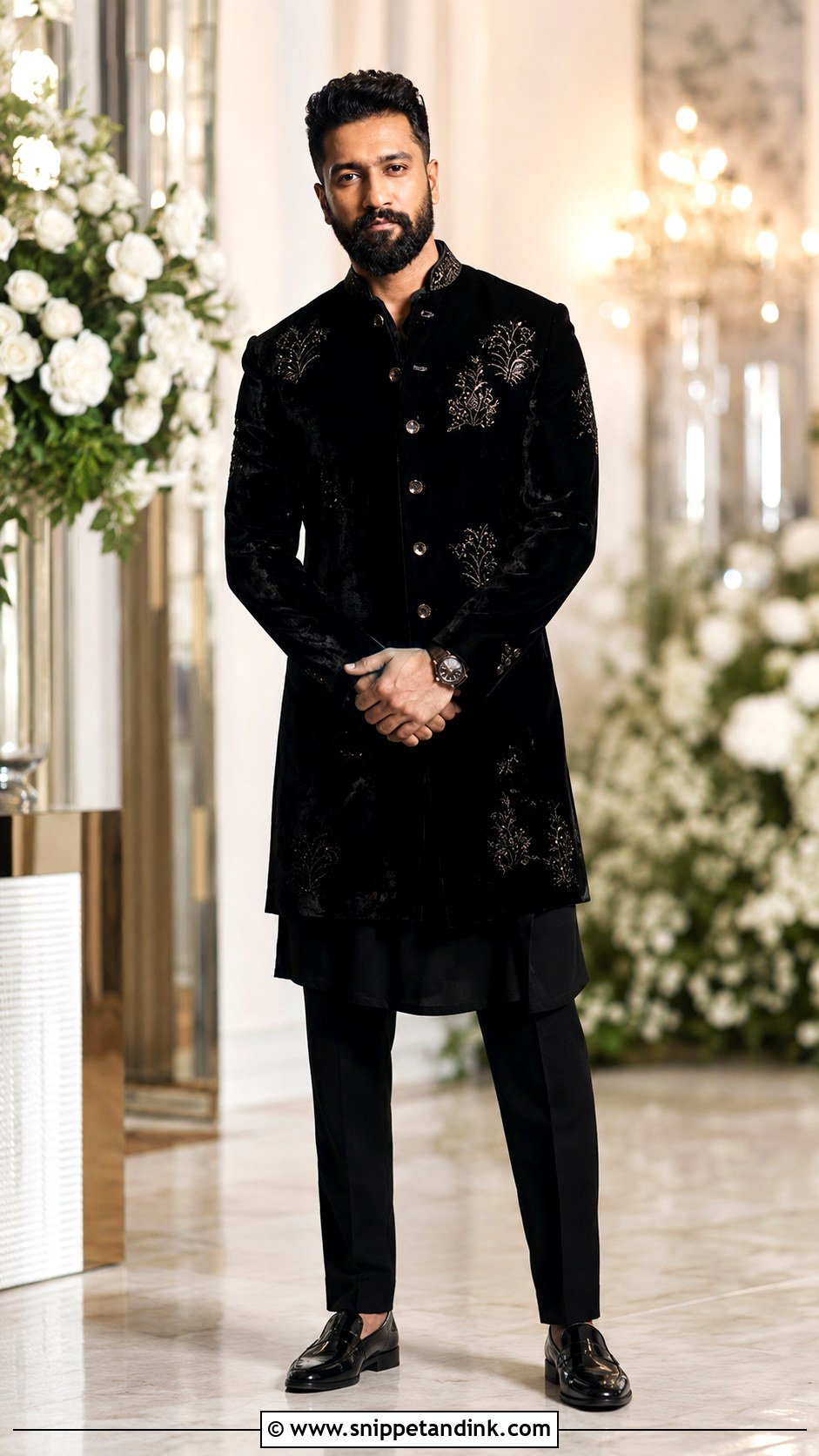 Vicky Kaushal Grey Bandhgala Outfit - Snippet and Ink - 25 Vicky Kaushal Wedding Outfit Ideas