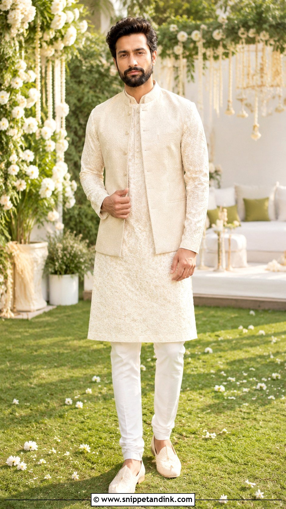 Vicky Kaushal White Sherwani Outfit - Snippet and Ink - 25 Vicky Kaushal Wedding Outfit Ideas