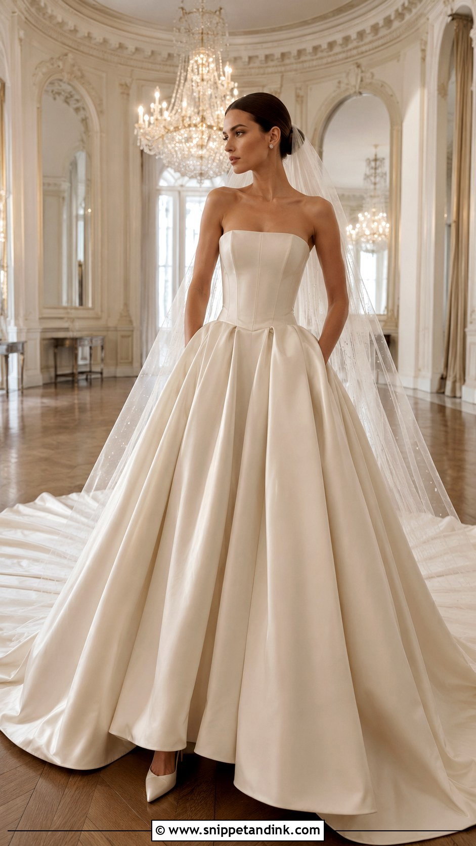Victoria Beckham Strapless Ball Gown - Snippet and Ink - 20 Celebrity Wedding Dress Ideas