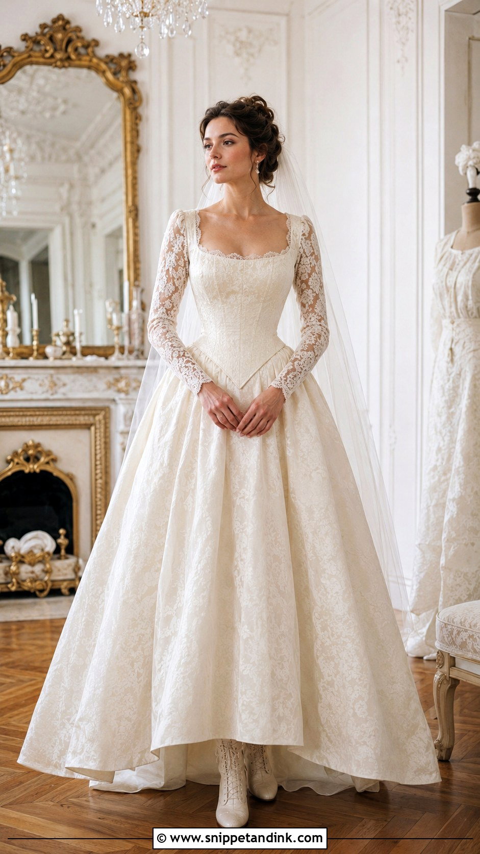 Victorian Basque Waist Wedding Dress - Snippet and Ink - 25 Victorian Style Wedding Dress Ideas