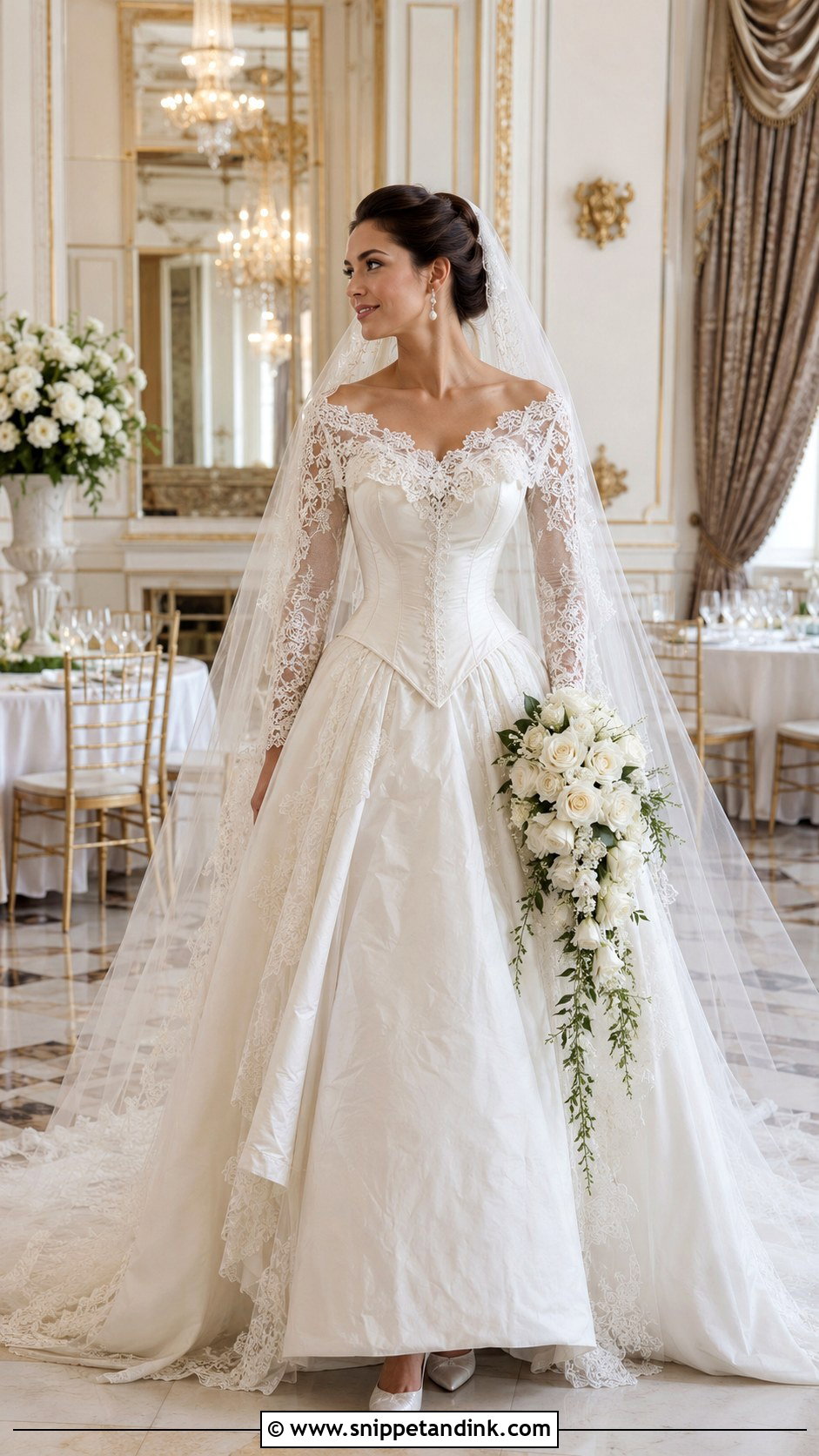 Victorian Basque Waist Wedding Dress - Snippet and Ink - 20 1800 Wedding Dress Ideas