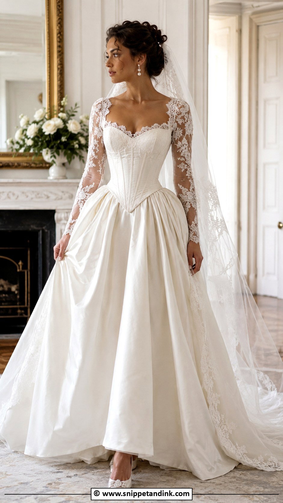 Victorian Basque Waist Wedding Dress - Snippet and Ink - 30 Victorian Wedding Dress Ideas