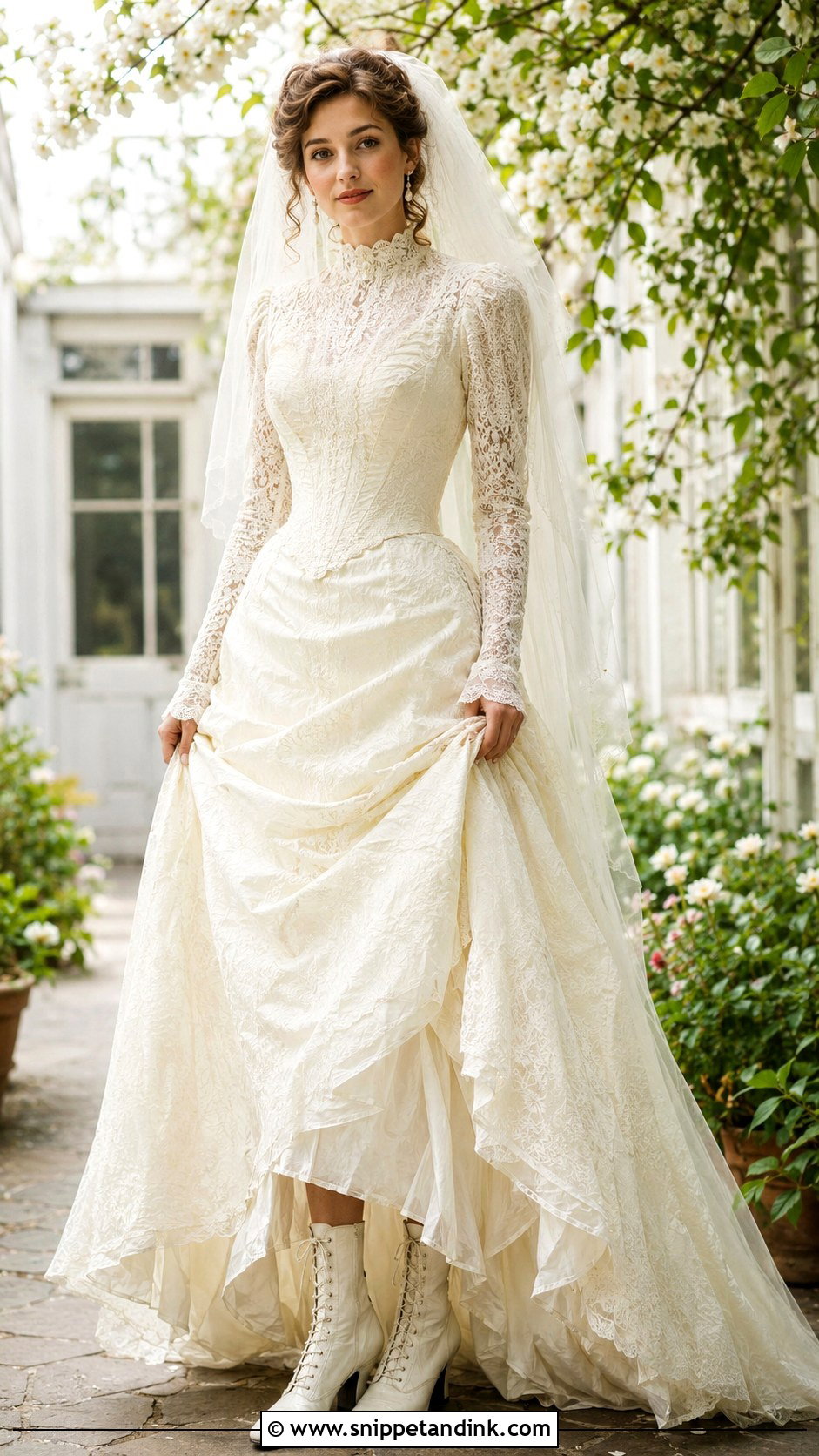 Victorian Bridal Boots Wedding Dress - Snippet and Ink - 25 Victorian Style Wedding Dress Ideas