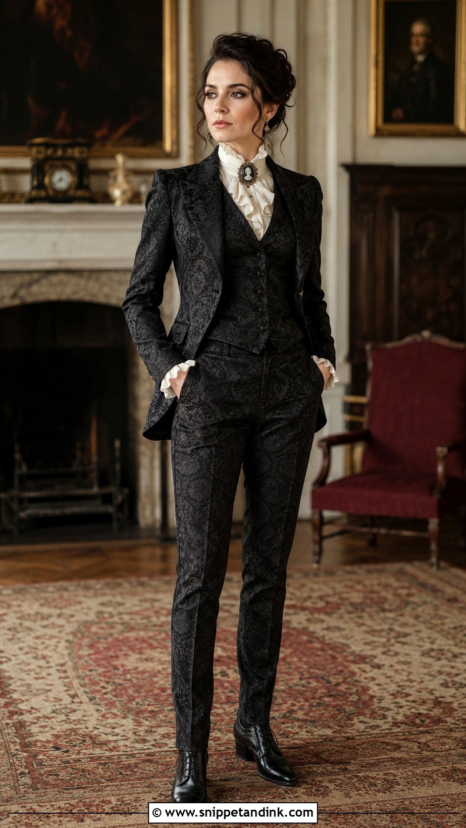 Victorian Brocade Goth Wedding Suit - Snippet and Ink - 20 Goth Wedding Suit Ideas