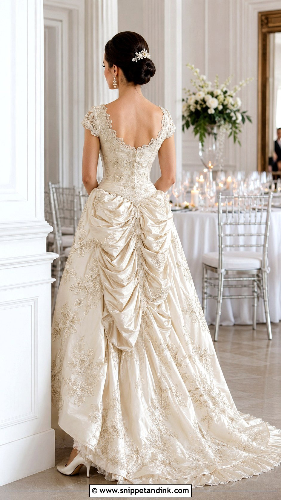 Victorian Bustle With Embroidered Gown - Snippet and Ink - 20 Bustle Types Ideas