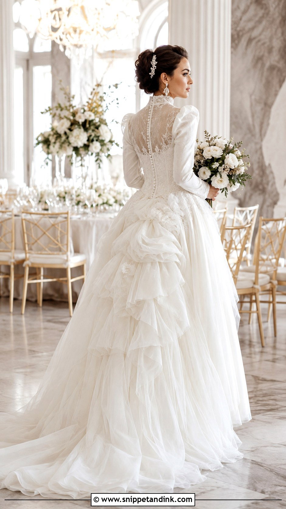 Victorian Bustle for Layered Wedding Dress - Snippet and Ink - 20 Dress Bustle Ideas