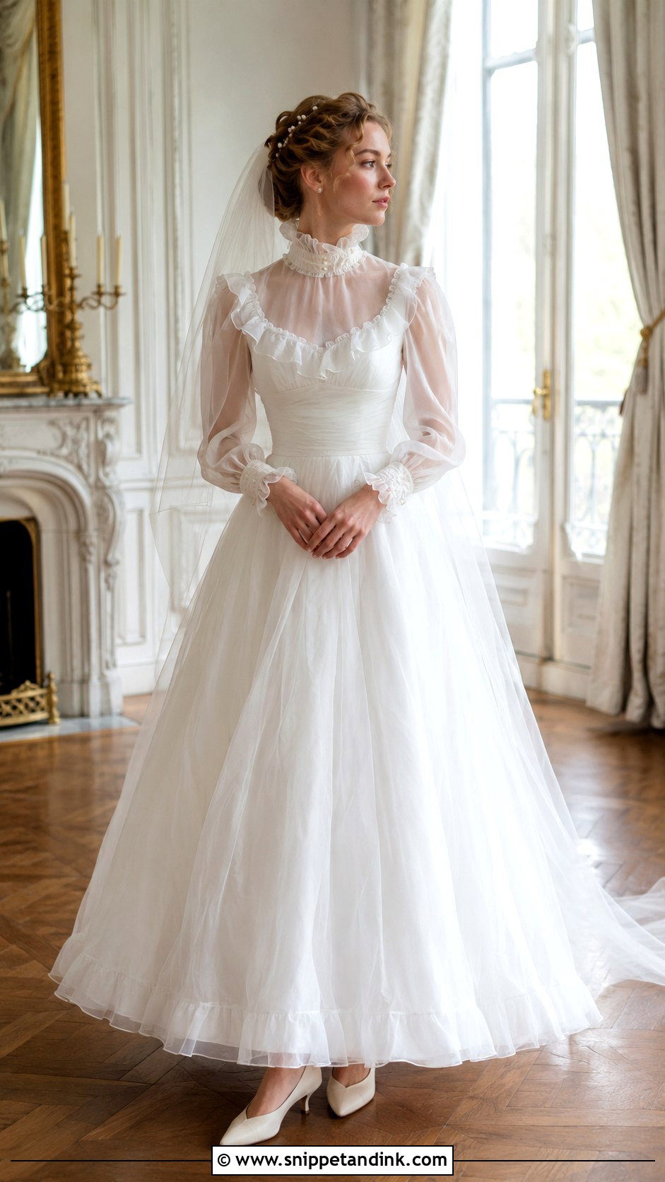 Victorian Collar 1982 Wedding Dress - Snippet and Ink - 20 1982 Wedding Dresses