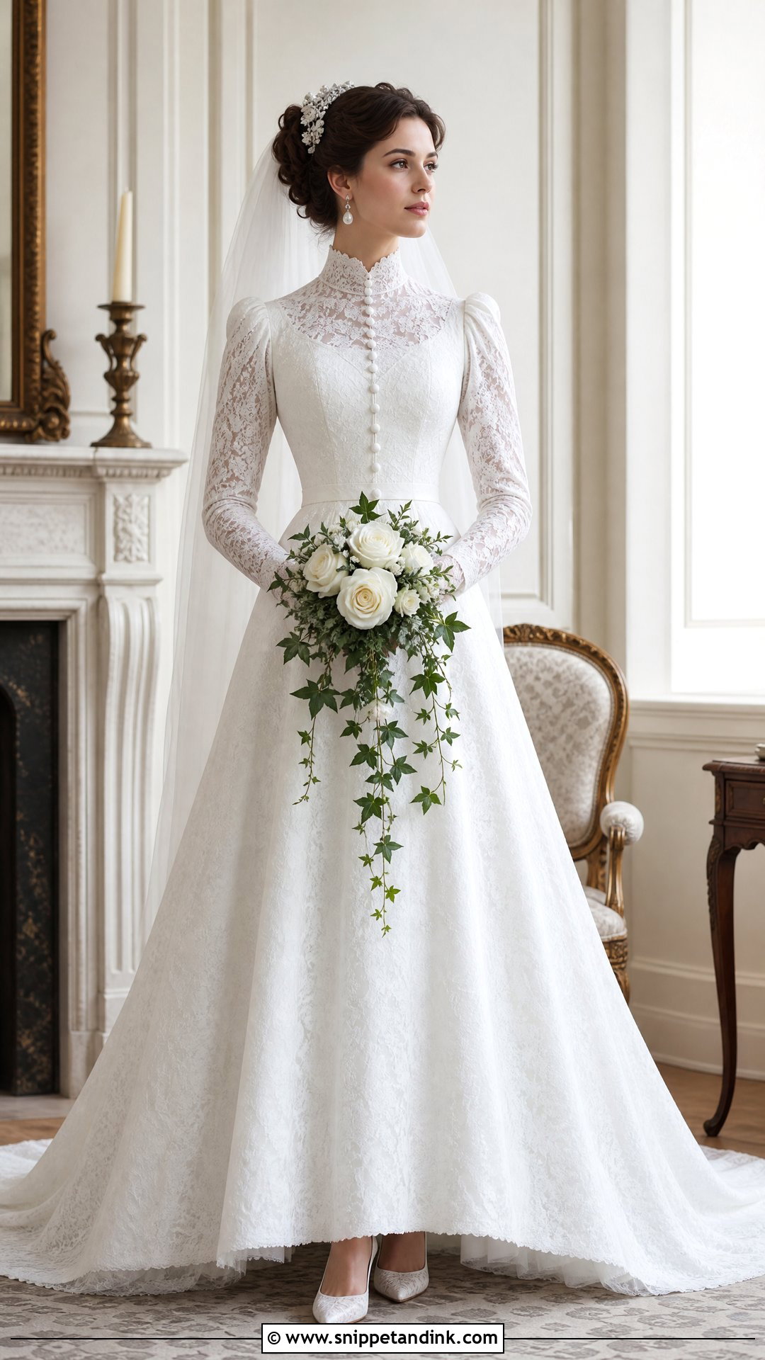 Victorian Collar Royal Bride Dress - Snippet and Ink - 20 Royal Bride Dress Ideas