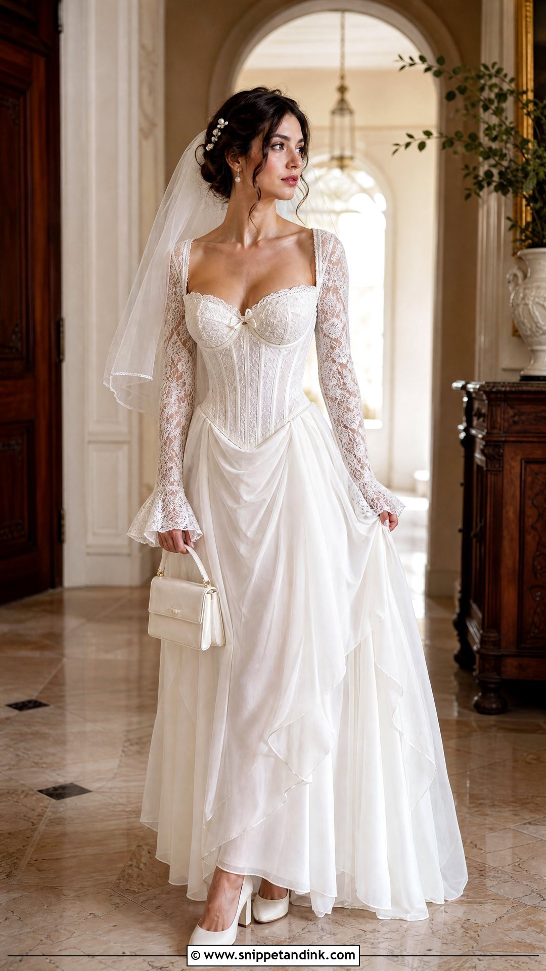 Victorian Corset Wedding Dress With Full Skirt - Snippet and Ink - 20 Victoria Wedding Dress Ideas
