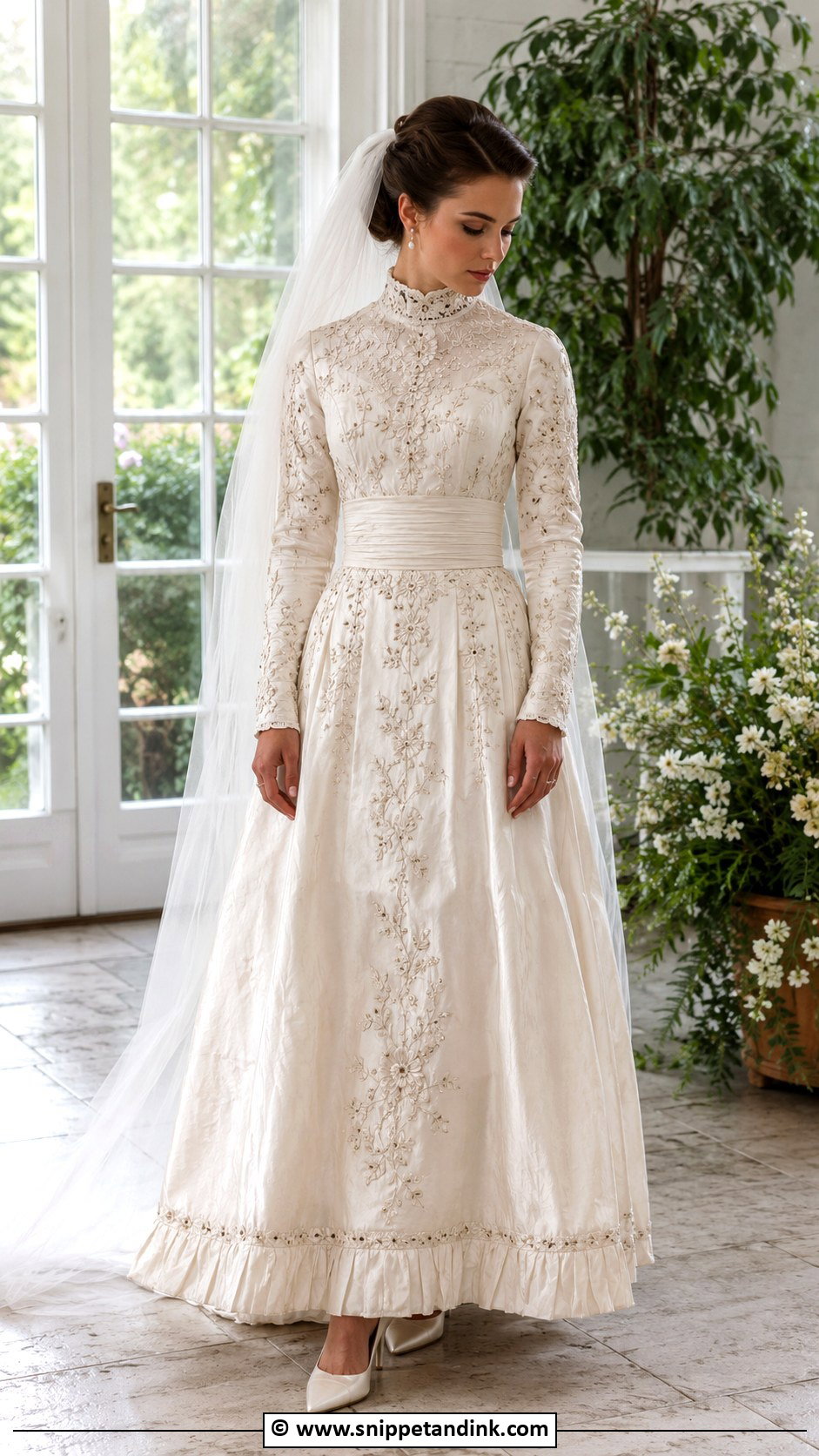 Victorian Embroidered Wedding Dress - Snippet and Ink - 30 Victorian Wedding Dress Ideas