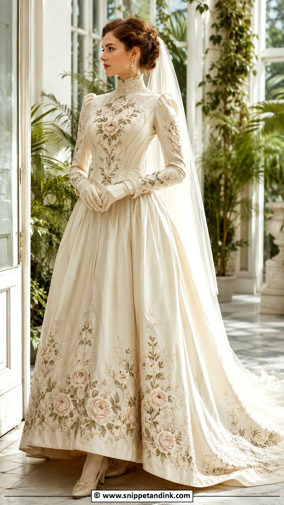 Victorian Embroidered Wedding Dress - Snippet and Ink - 25 Victorian Era Wedding Dress Ideas