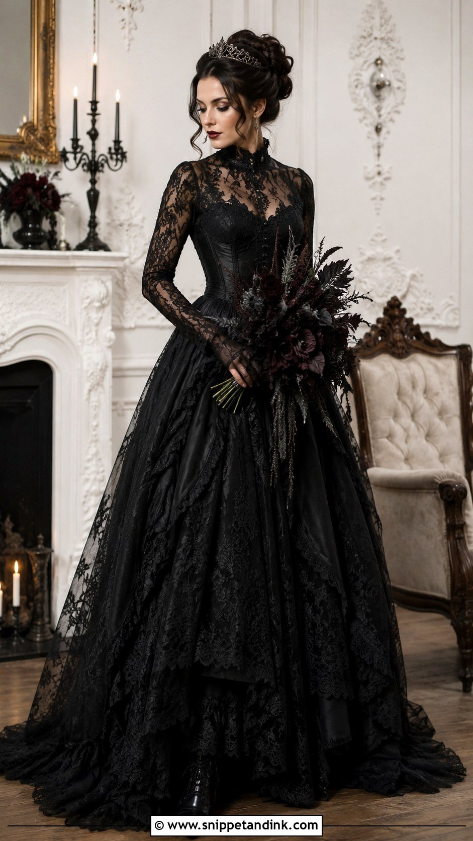 Victorian Gothic Black Wedding Dress - Snippet and Ink - 25 Gothic Black Wedding Dress Ideas