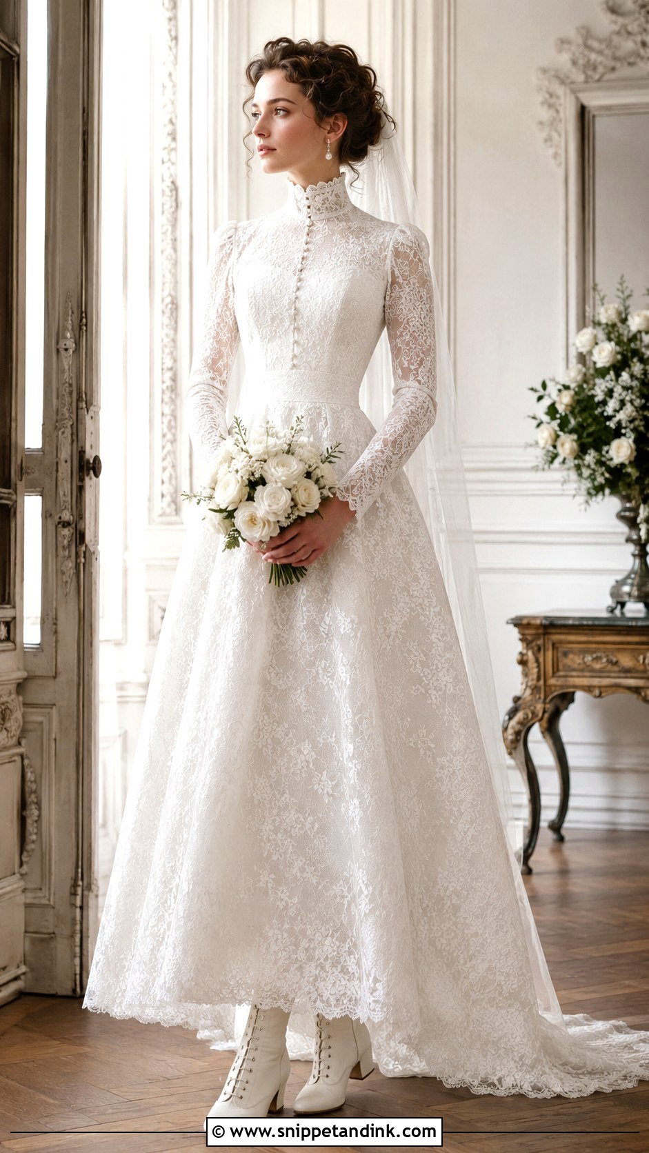 Victorian High Collar Wedding Dress - Snippet and Ink - 20 Closed Wedding Dress Ideas