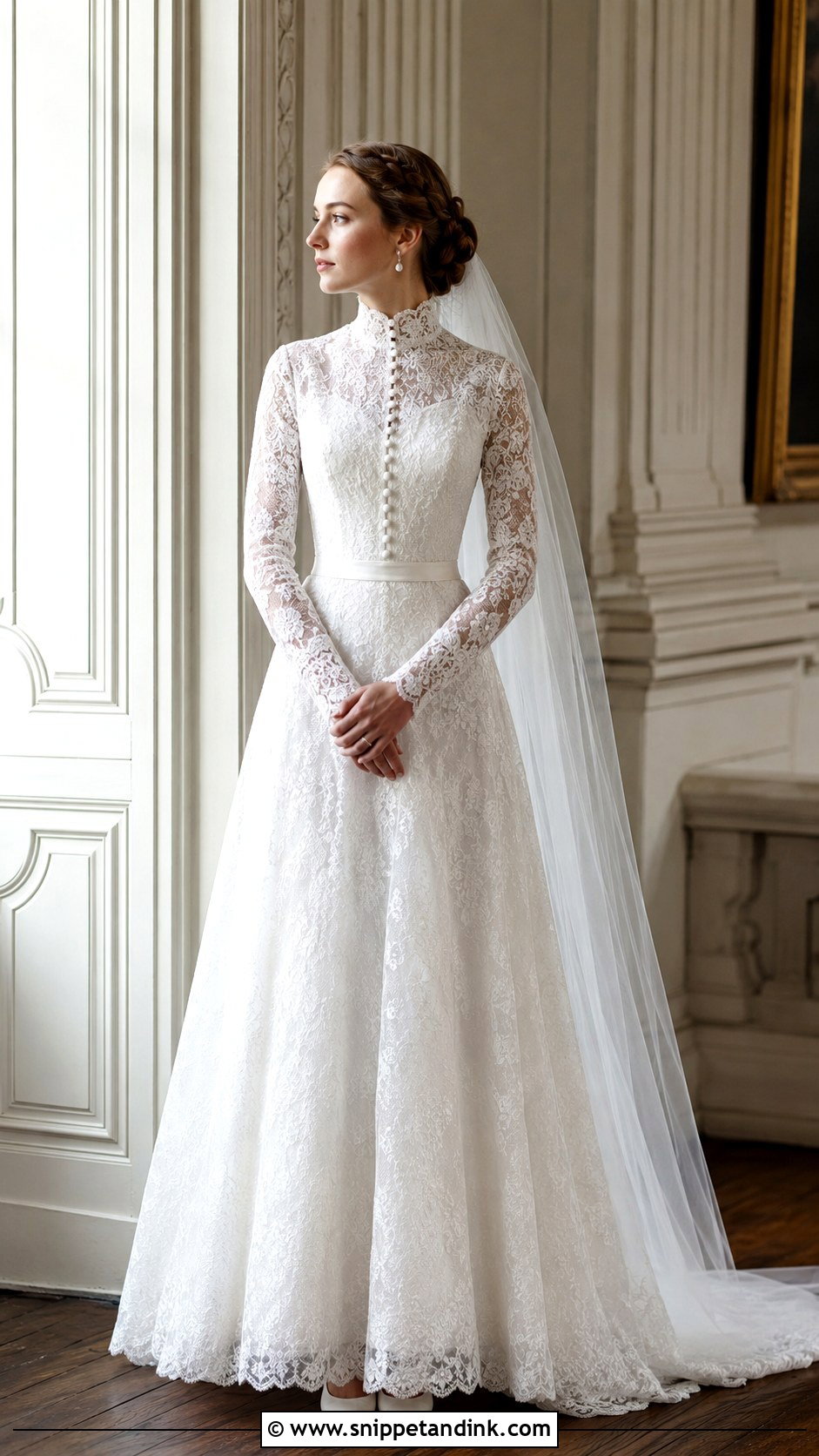 Victorian High Collar Wedding Dress - Snippet and Ink - 20 Modest White Wedding Dress Ideas