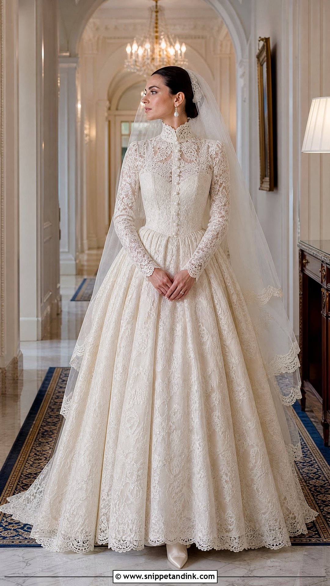 Victorian High Neck Lace Bridal Dress - Snippet and Ink - 20 Vintage Bridal Dresses