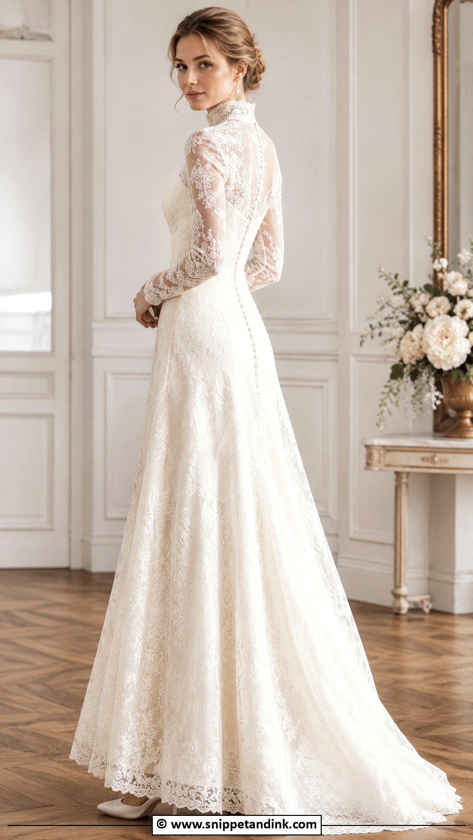 Victorian High Neck Lace Wedding Dress - Snippet and Ink - 30 Victorian Wedding Dress Ideas