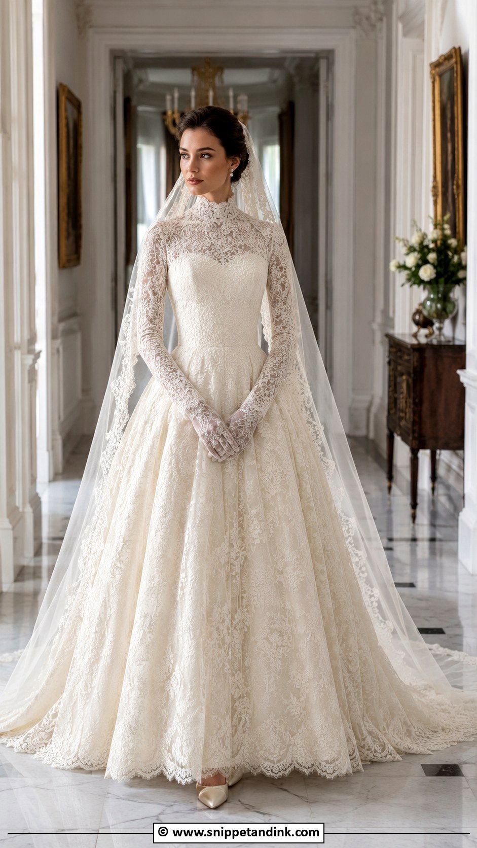 Victorian High Neck Lace Wedding Dress - Snippet and Ink - 25 Victorian Era Wedding Dress Ideas