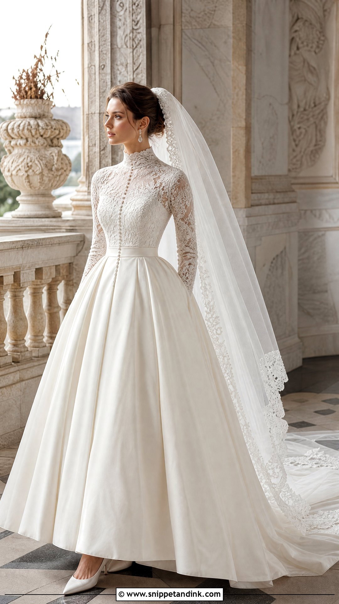 Victorian High Neck Vintage Bridal Gown - Snippet and Ink - 20 Vintage Bridal Gown Ideas