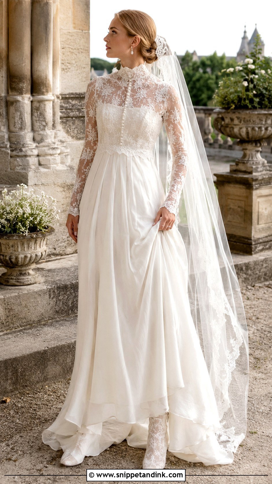 Victorian High Neck Wedding Dress - Snippet and Ink - 20 Fairy Like Wedding Dress Ideas