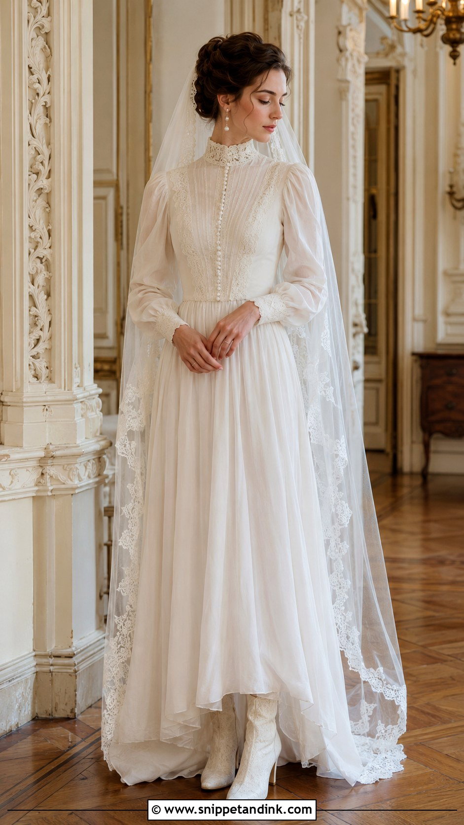 Victorian High Neck Wedding Dress - Snippet and Ink - 20 Full Coverage Wedding Dress Ideas