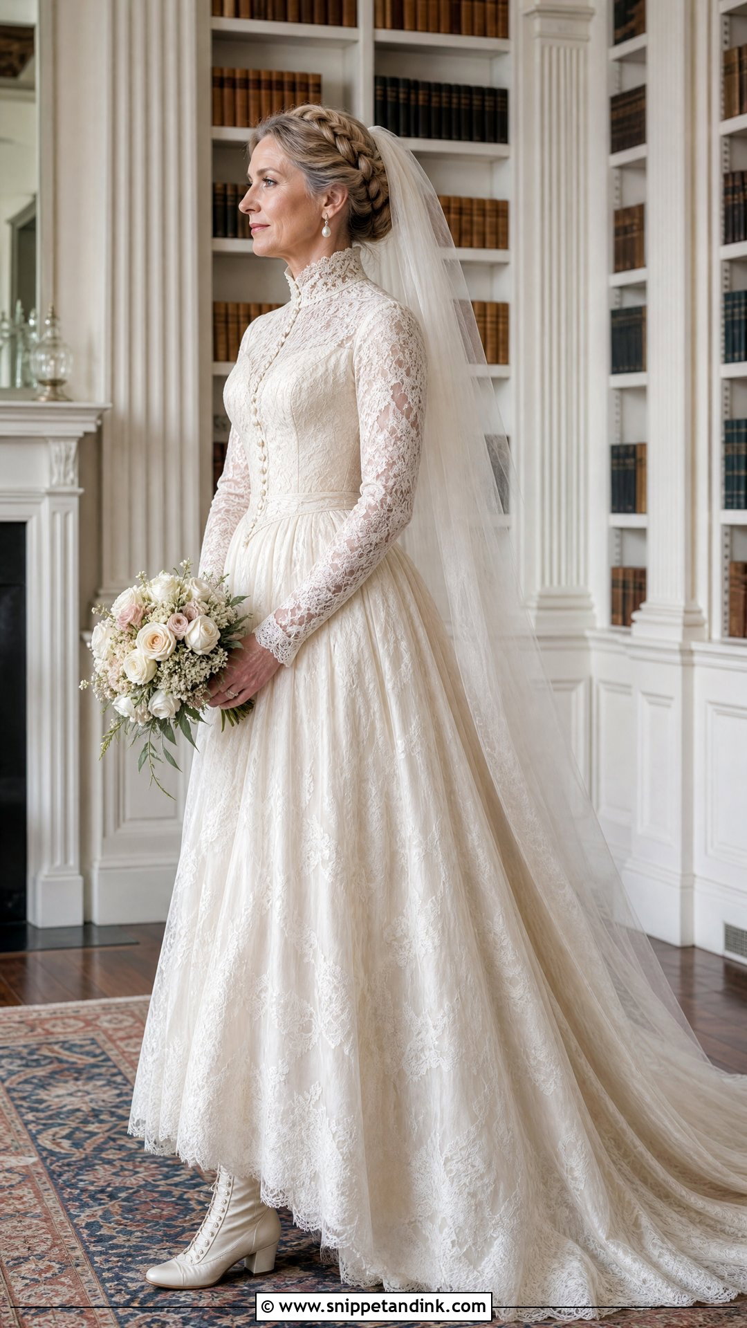 Victorian High Neck Wedding Dress - Snippet and Ink - 20 Retro Wedding Dresses