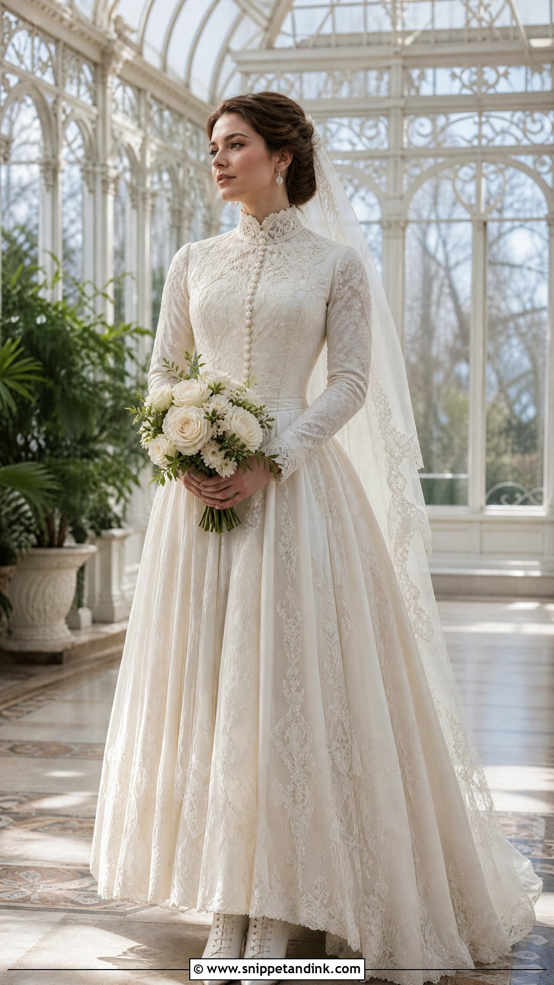 Victorian High Neck Wedding Dress - Snippet and Ink - 20 Vintage Retro Wedding Dress Ideas