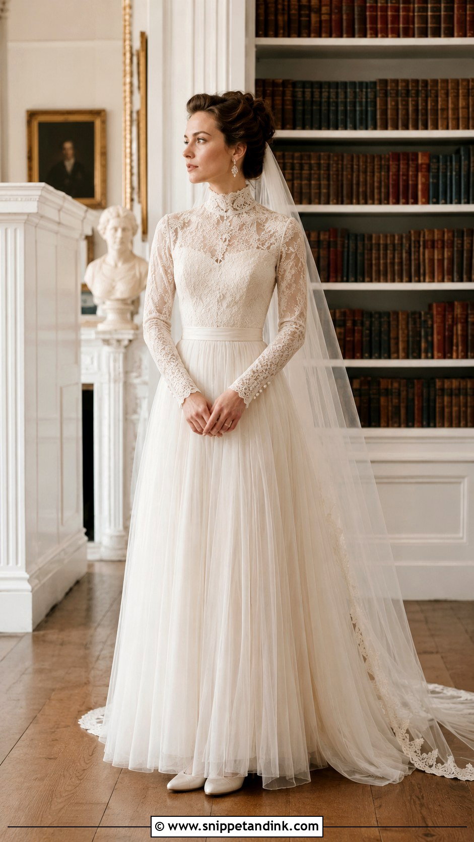 Victorian High Neck Wedding Dress - Snippet and Ink - 20 Unique Wedding Dresses 2025