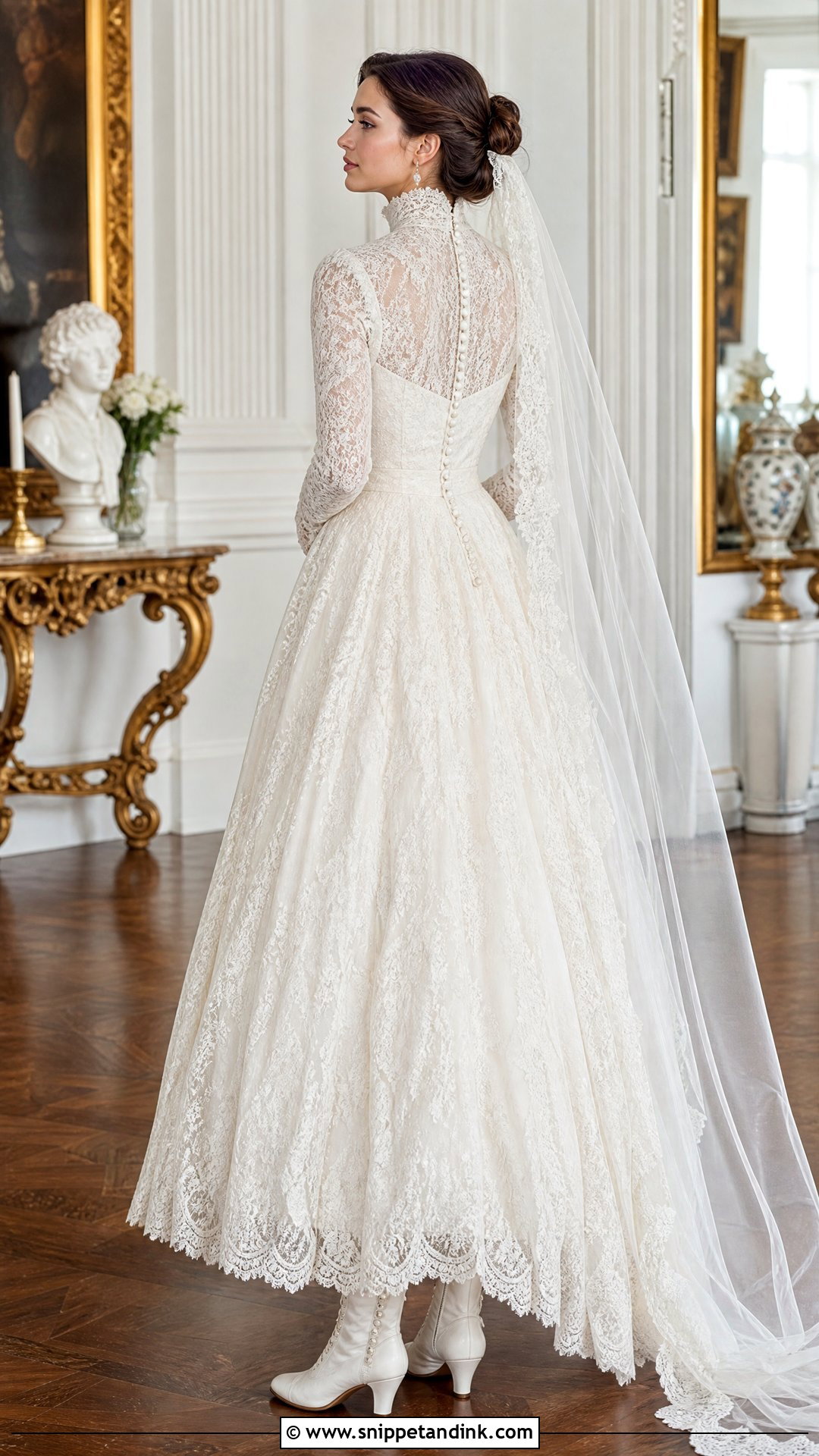 Victorian High Neck Wedding Dress - Snippet and Ink - 25 Antique Wedding Dress Ideas