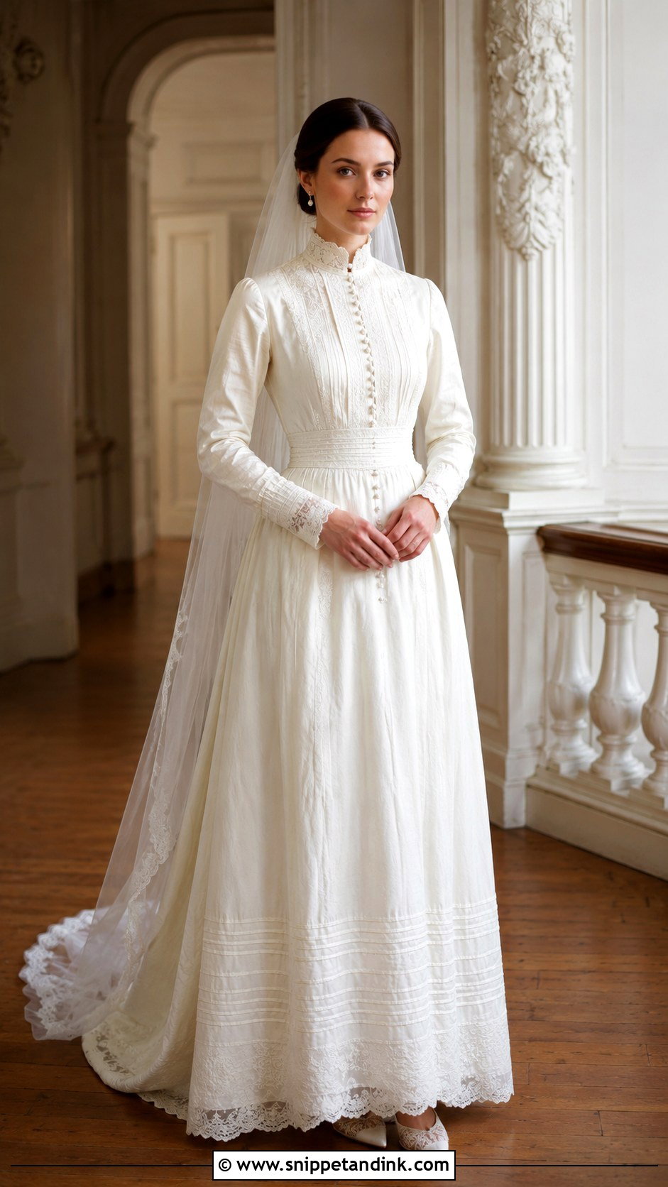 Victorian High Neck Wedding Dress - Snippet and Ink - 20 Covered Wedding Dresses